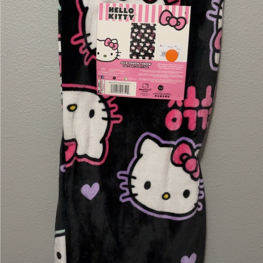 Hello Kitty Pink and Black Silk Touch Throw